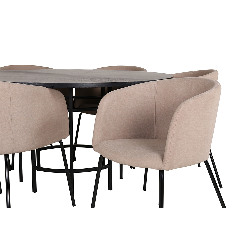 Spisegruppe furniture/fashion Copenhagen Ø140 cm med 6 Berit Stoler