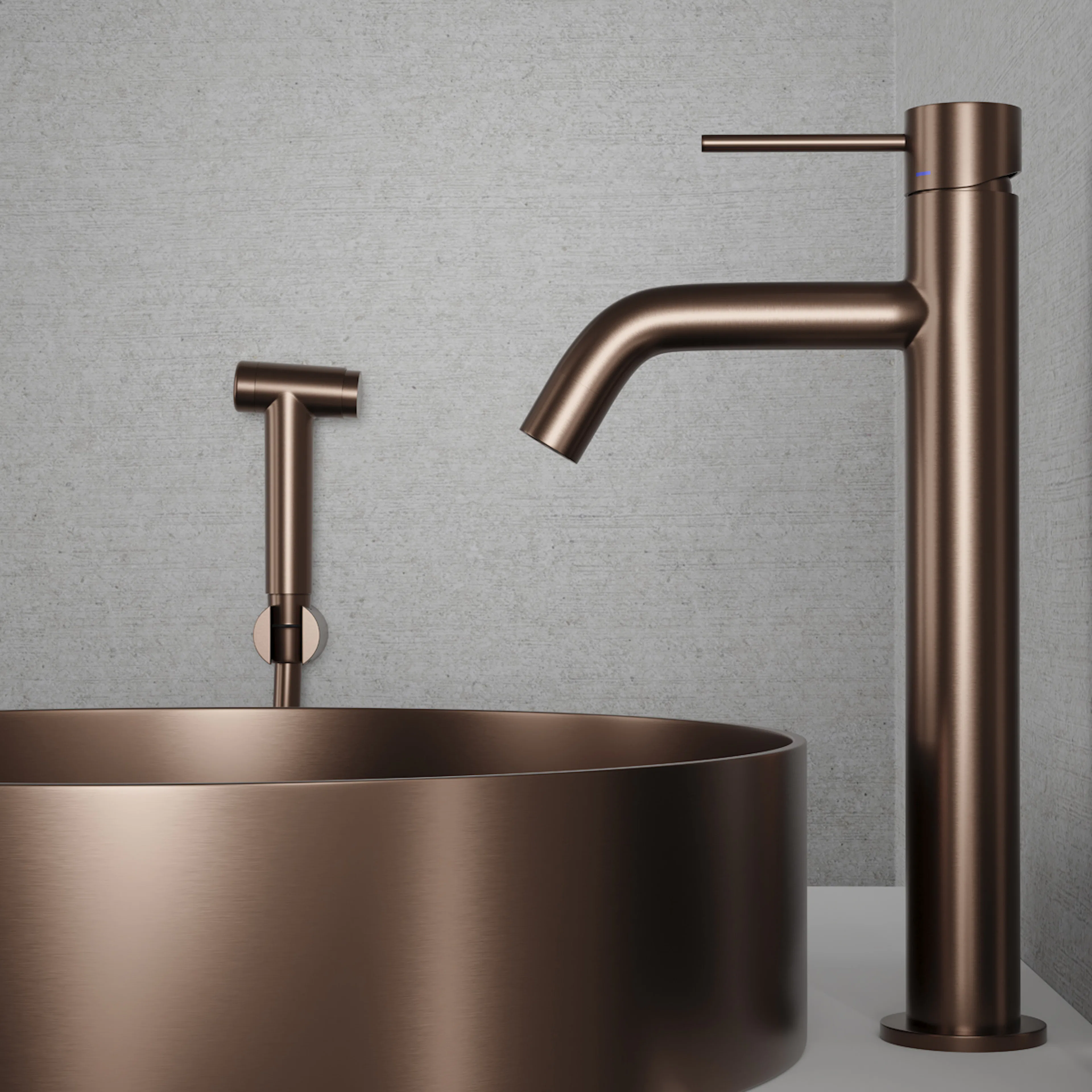 Servantbatteri Scandtap Steel Voyage High med Sidedusj