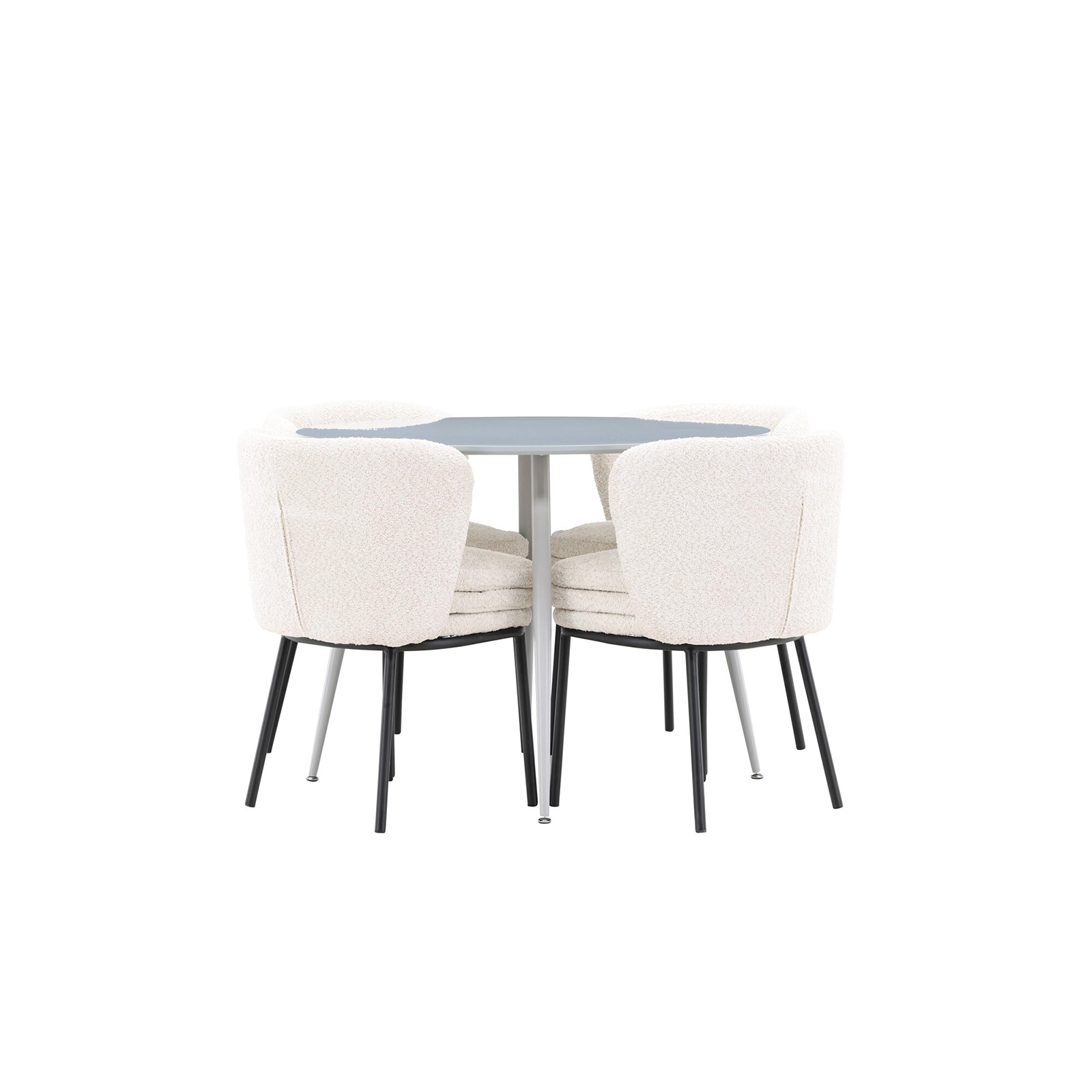 Spisegruppe Venture Home Plaza Ø100 med 4 stk Agnes Stoler