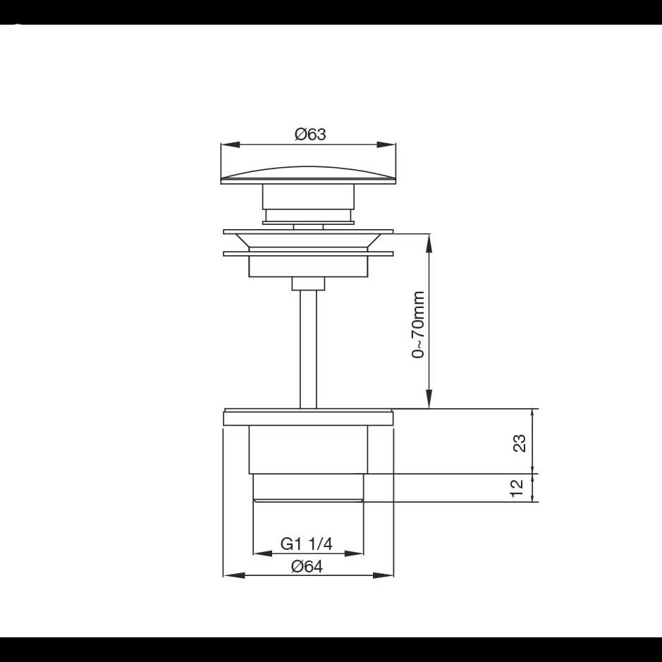 Bunnventil Scandtap Steel Pop-up Universal Duo