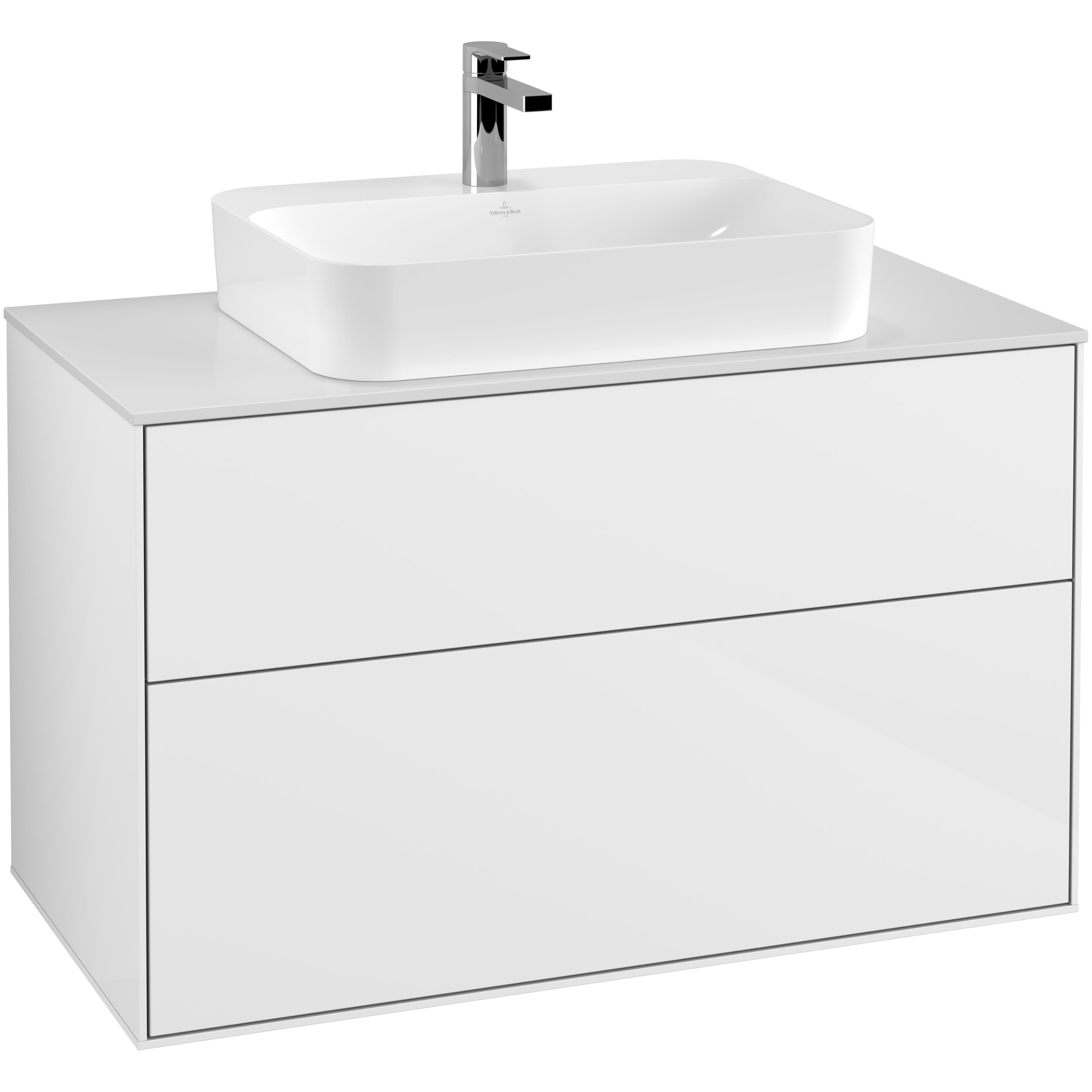 Tvättställsskåp Villeroy & Boch Finion med 2 Lådor och Bänkskiva för Ytmonterat Tvättställ | badrum - badrumsmobler - tvattstallsskap-och-kommod | KakelKungen
