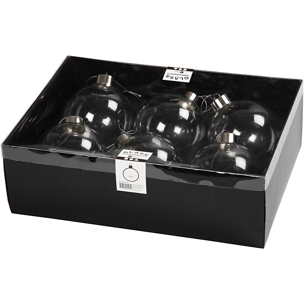 Glasskuler Creativ Company Transparent H 8,9 cm 6 stk/1 Pk