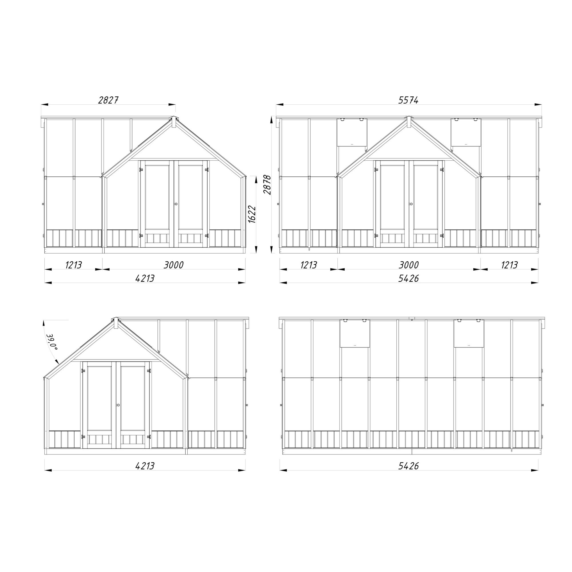 Drivhus Palmako Emilia 19,9 m2