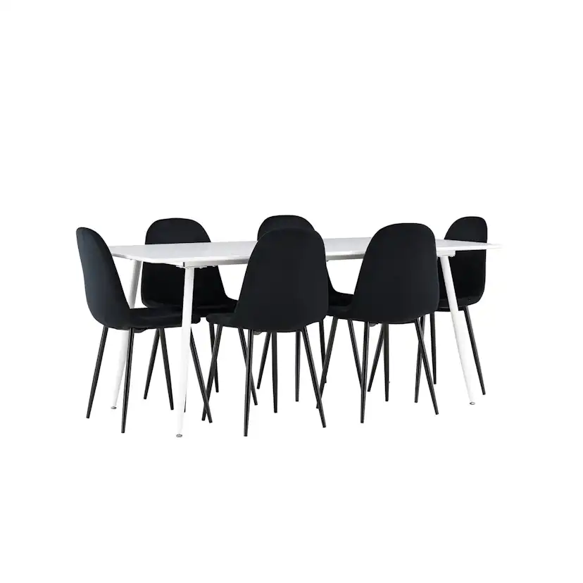 Spisegruppe Venture Home Silar 180 med 6 stk Polar Stoler Fløyel