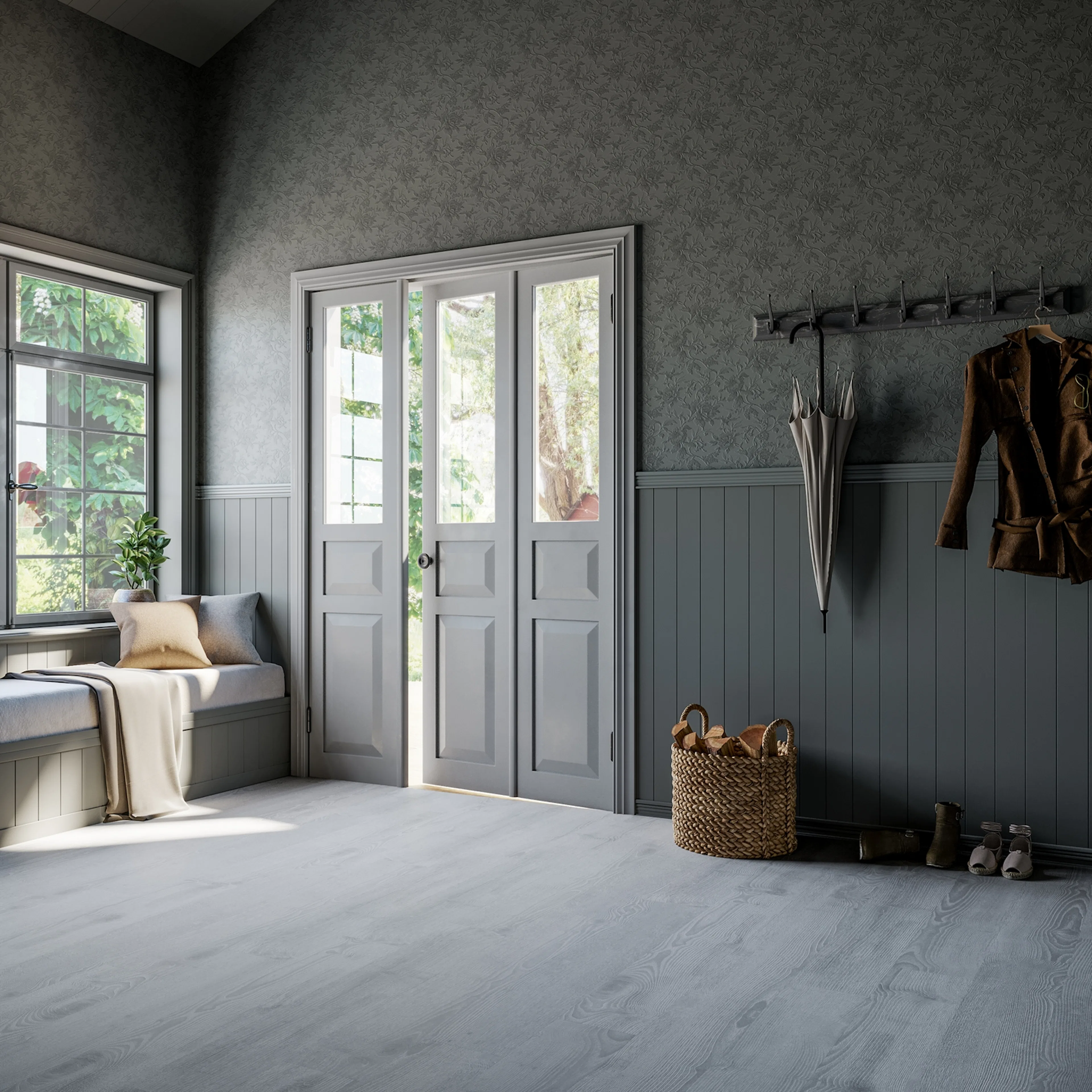 Vinylgulv Tarkett iD Click Ultimate 55 Scandinavian Oak Medium Grey