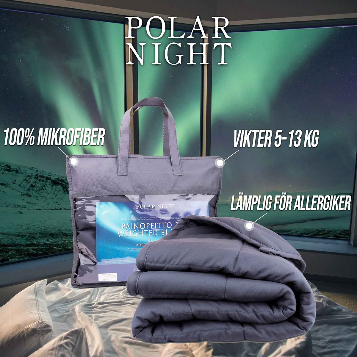 Vektteppe Polar Night 150x200 cm