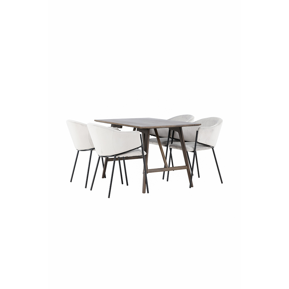 Spisegruppe Venture Home Kaseidon med 4 stk Evelina Stoler