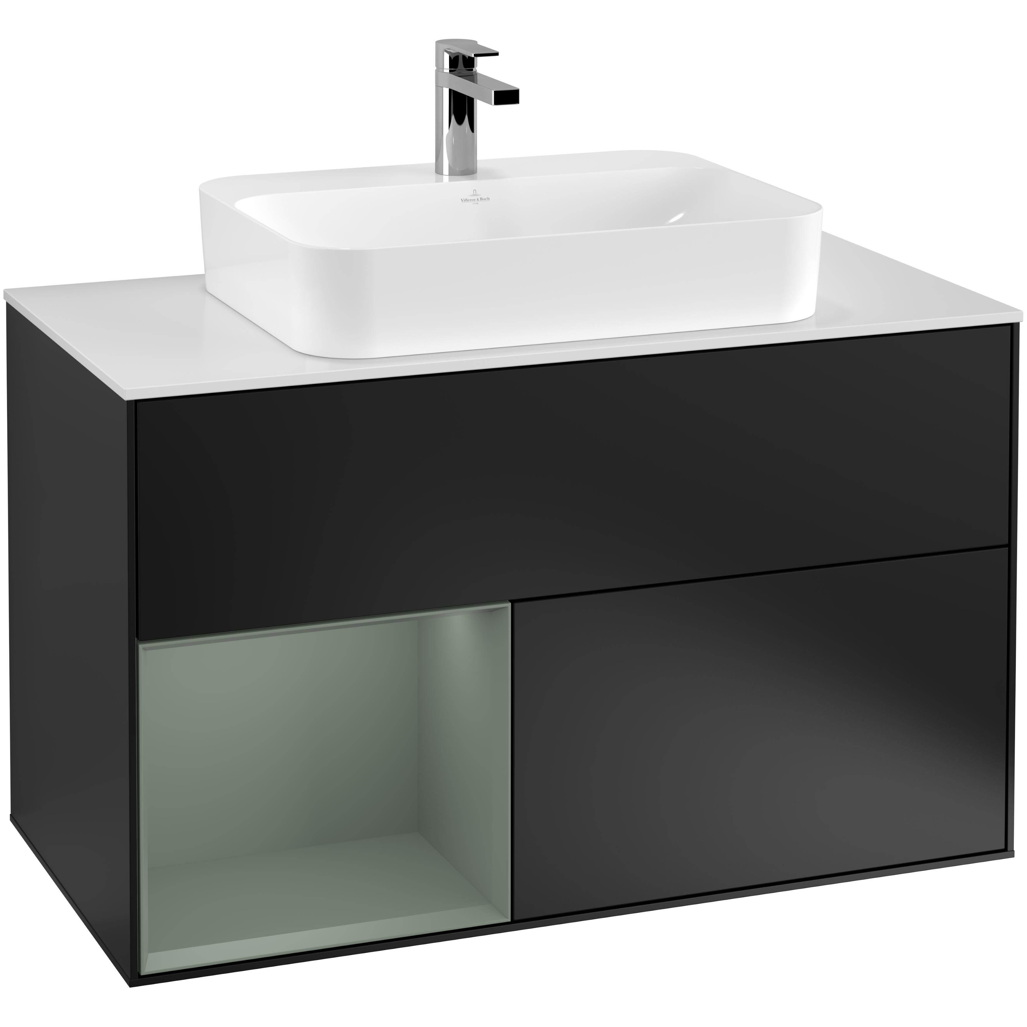 Tv&auml;ttst&auml;llssk&aring;p Villeroy & Boch Finion med 2 L&aring;dor Hylla och B&auml;nkskiva f&ouml;r Ytmonterat Tv&auml;ttst&auml;ll