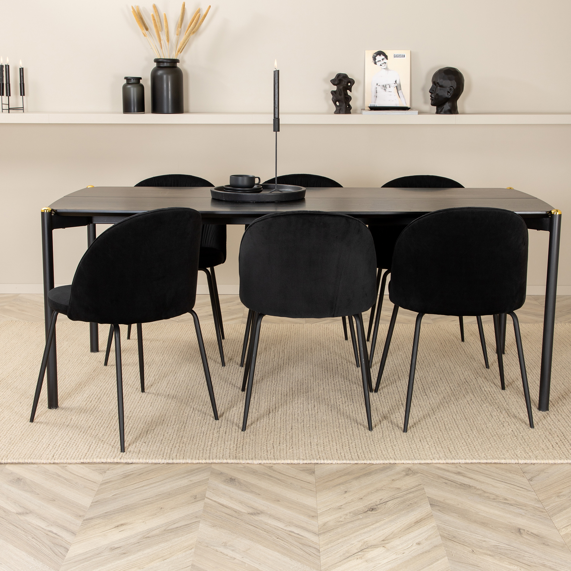 Spisegruppe Venture Home Paris med 6 Wrigley Stoler