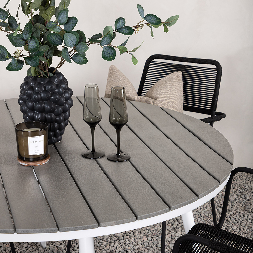 Spisegruppe Venture Home Break med 4 Lindos Stoler med Armstøtte