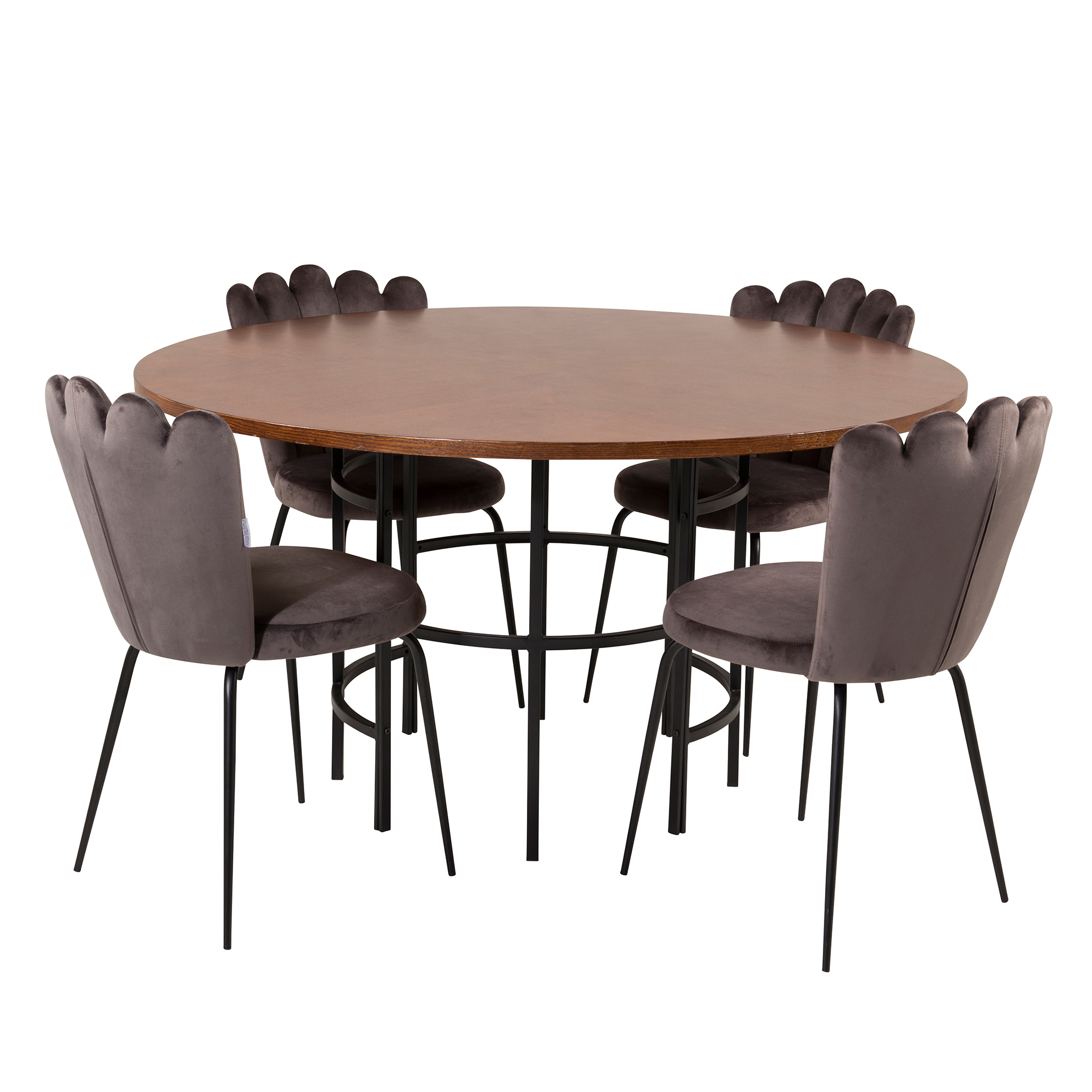 Spisegruppe furniture/fashion Copenhagen med 4 Grå Limhamn Light Stoler