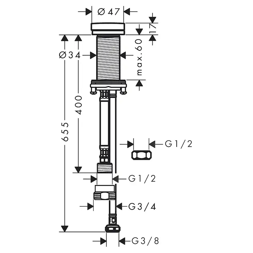 Stengeventil Hansgrohe M54 F21