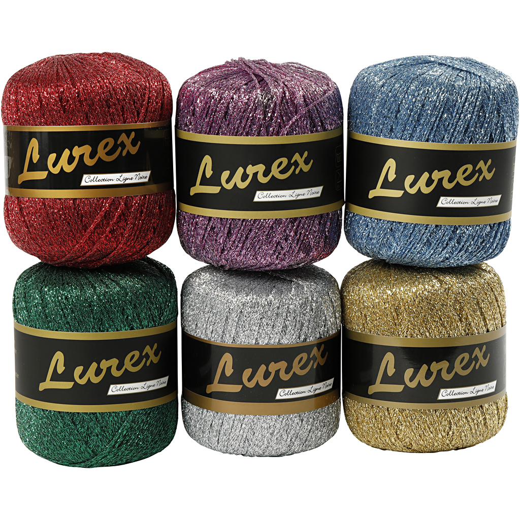 Garn Creativ Company Lurex Ass Farger 160 m 6x25 g/1 Pk