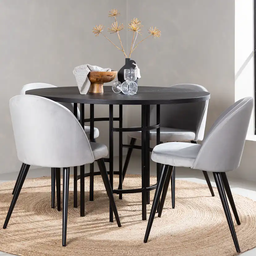 Spisegruppe Venture Home Copenhagen med 4 Velvet Stoler