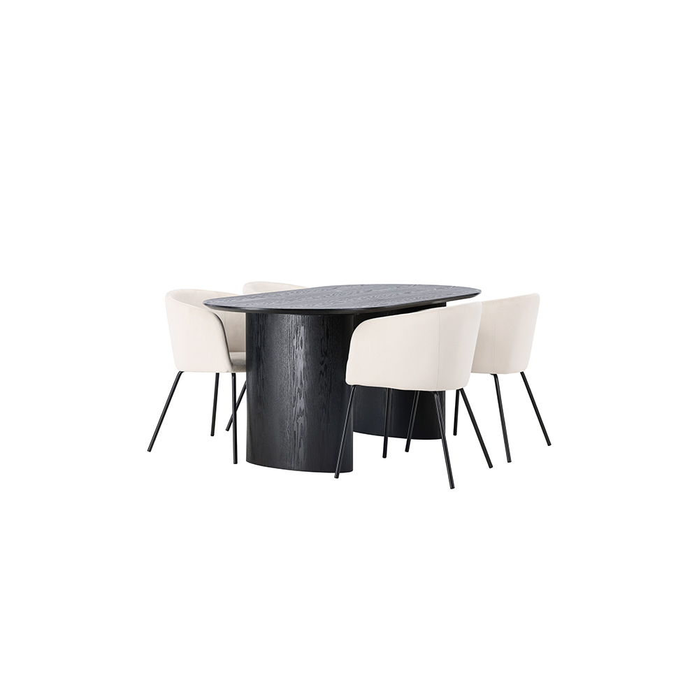 Spisegruppe Venture Home Isolde med 4 stk Berit Stoler