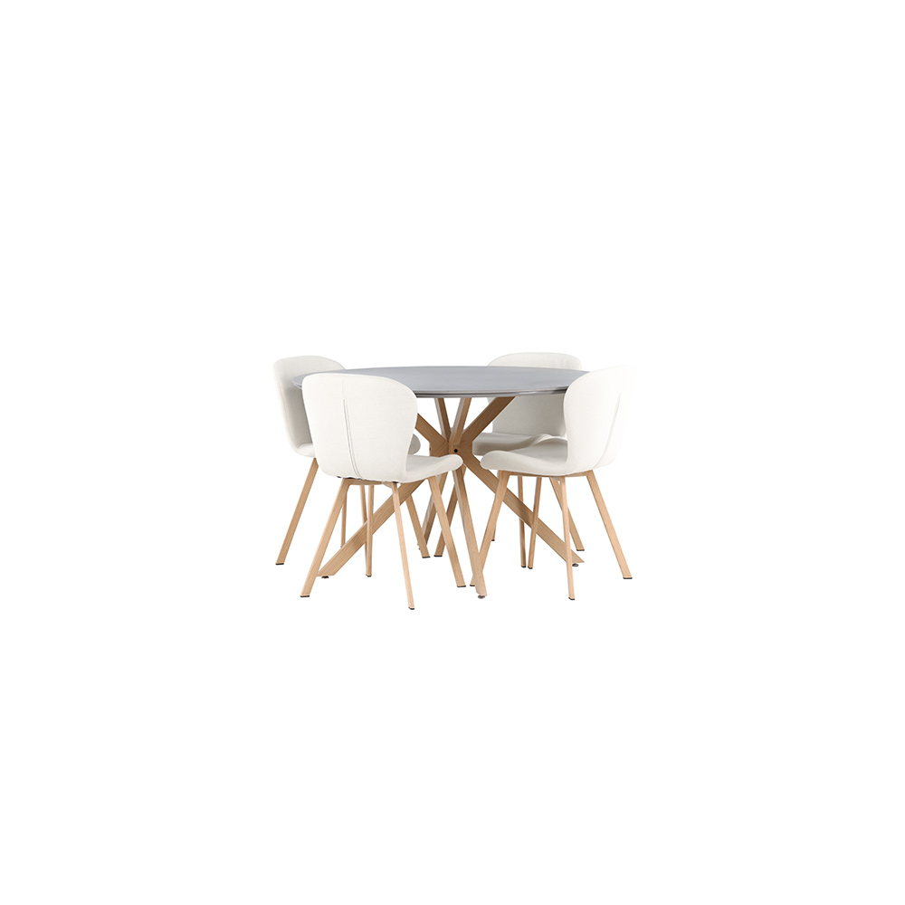 Spisegruppe Venture Home Piazza Ø120 cm med 4 stk Lilja Stoler