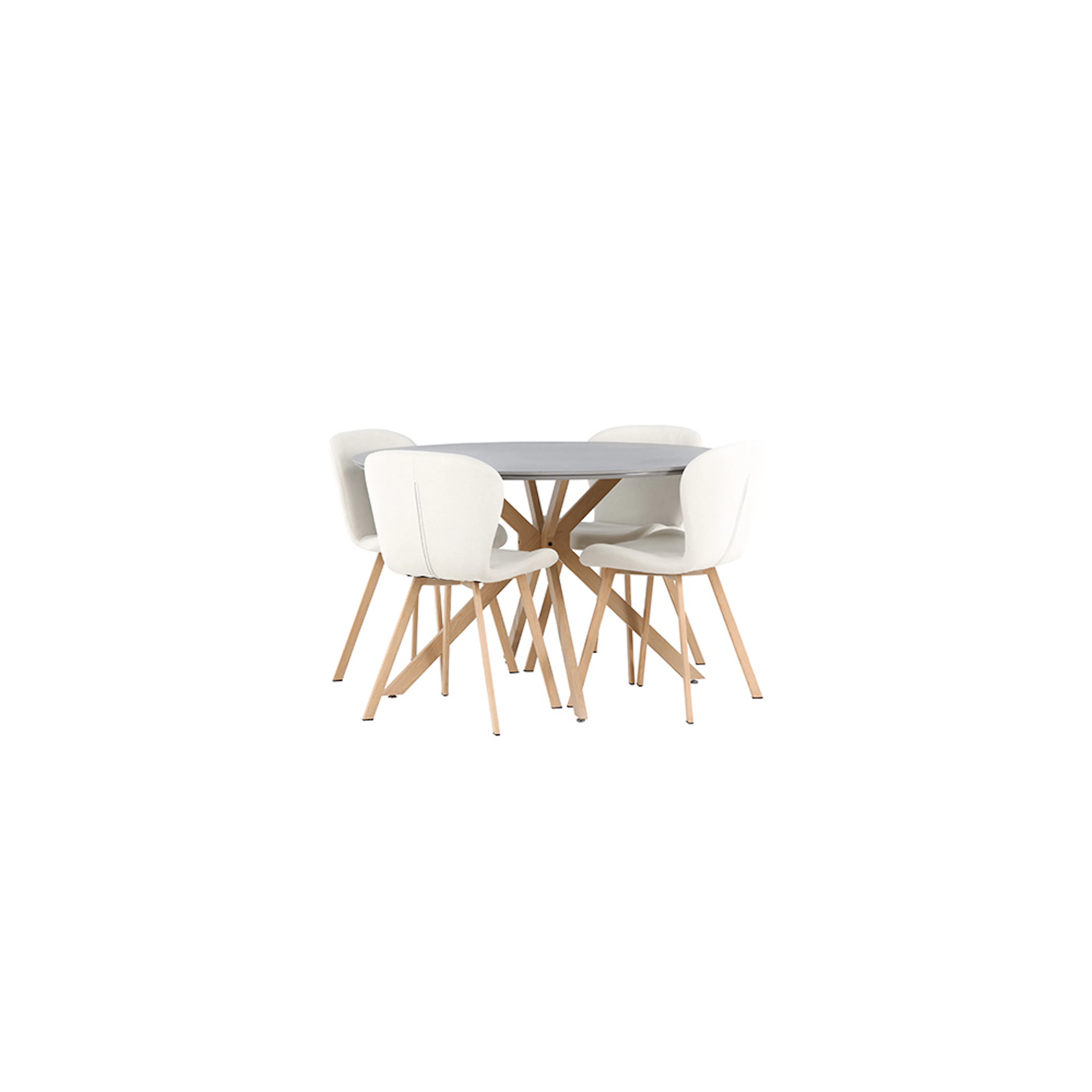 Spisegruppe Venture Home Piazza Ø120 cm med 4 stk Lilja Stoler