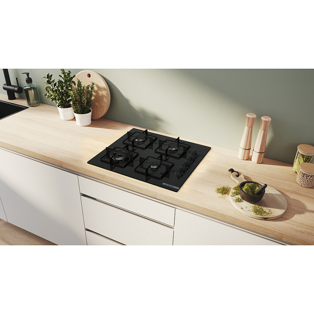 Gasskomfyr BOSCH Serie 2 POH6B6K30 Sort 60 cm