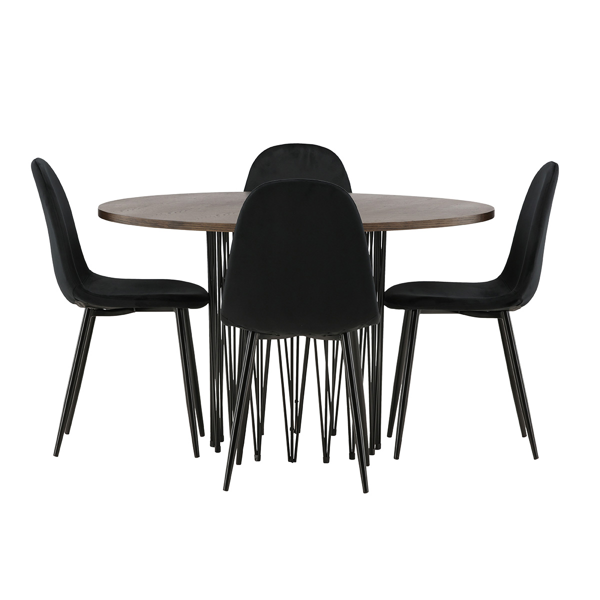 Spisegruppe Venture Home Stone med 4 Polar Stoler Fløyel