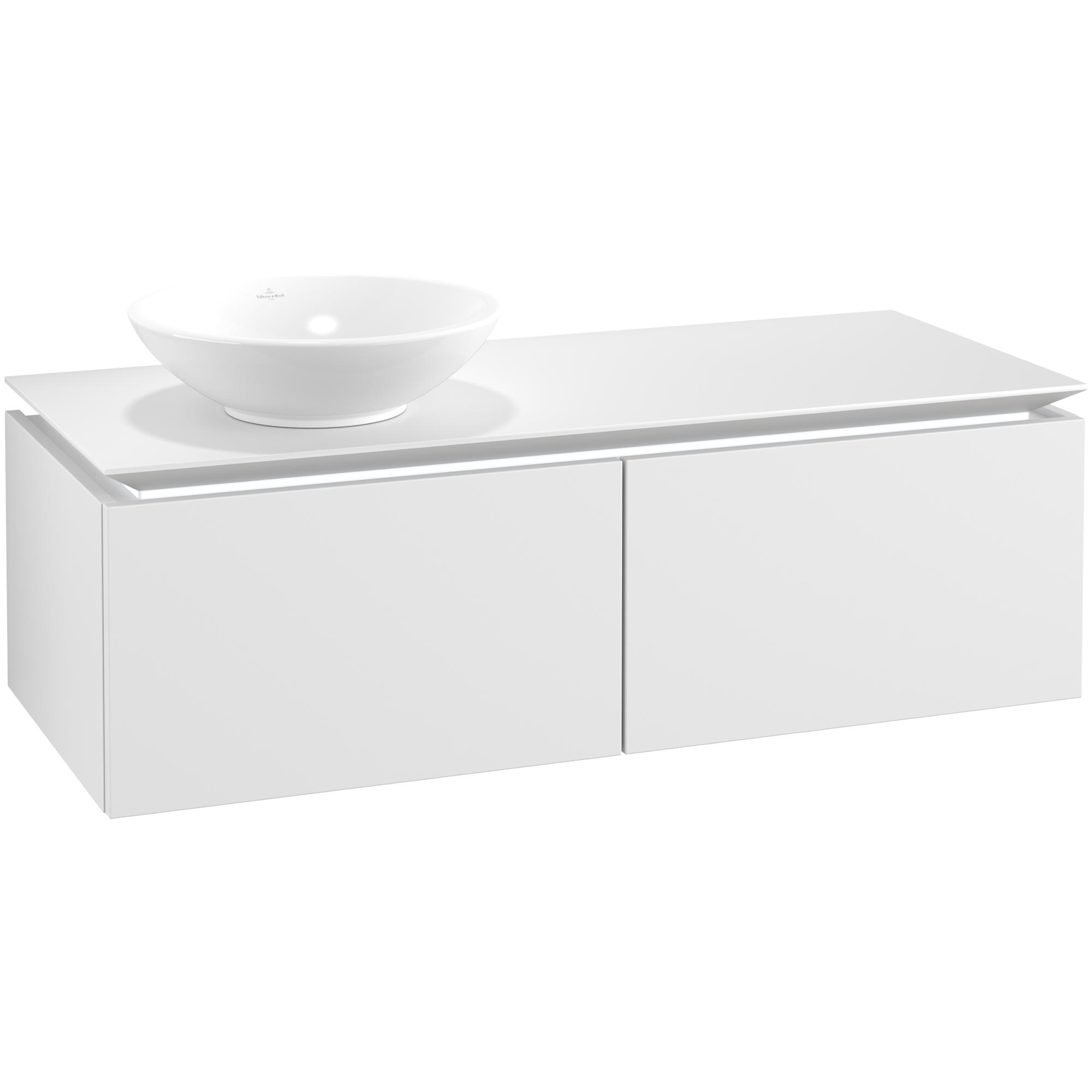 Tvättställsskåp Villeroy & Boch Legato Kompakt 1200 med 2 Lådor för Ocentrerat Ytmonterat Tvättställ