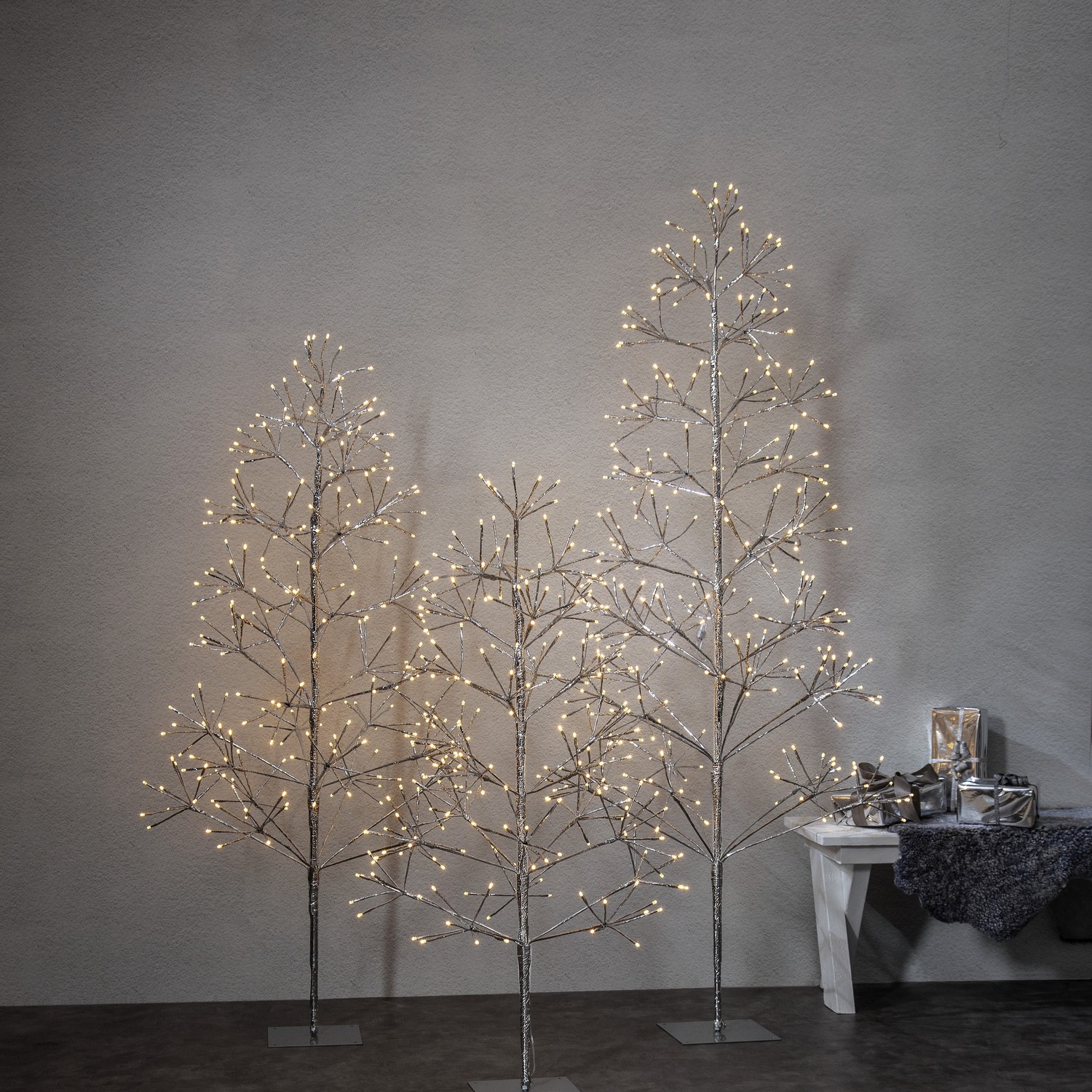 Dekorasjonstre Star Trading Flower Tree Sølv
