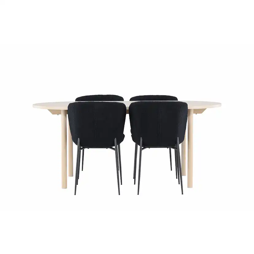 Andy Dining Table with Modesto Dining Chair Hvitvaske/Sort