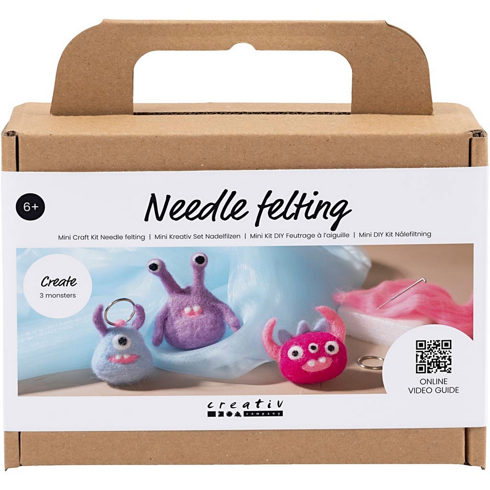 Hobbysett Creativ Company Mini DIY Kit Monster Nålefilting