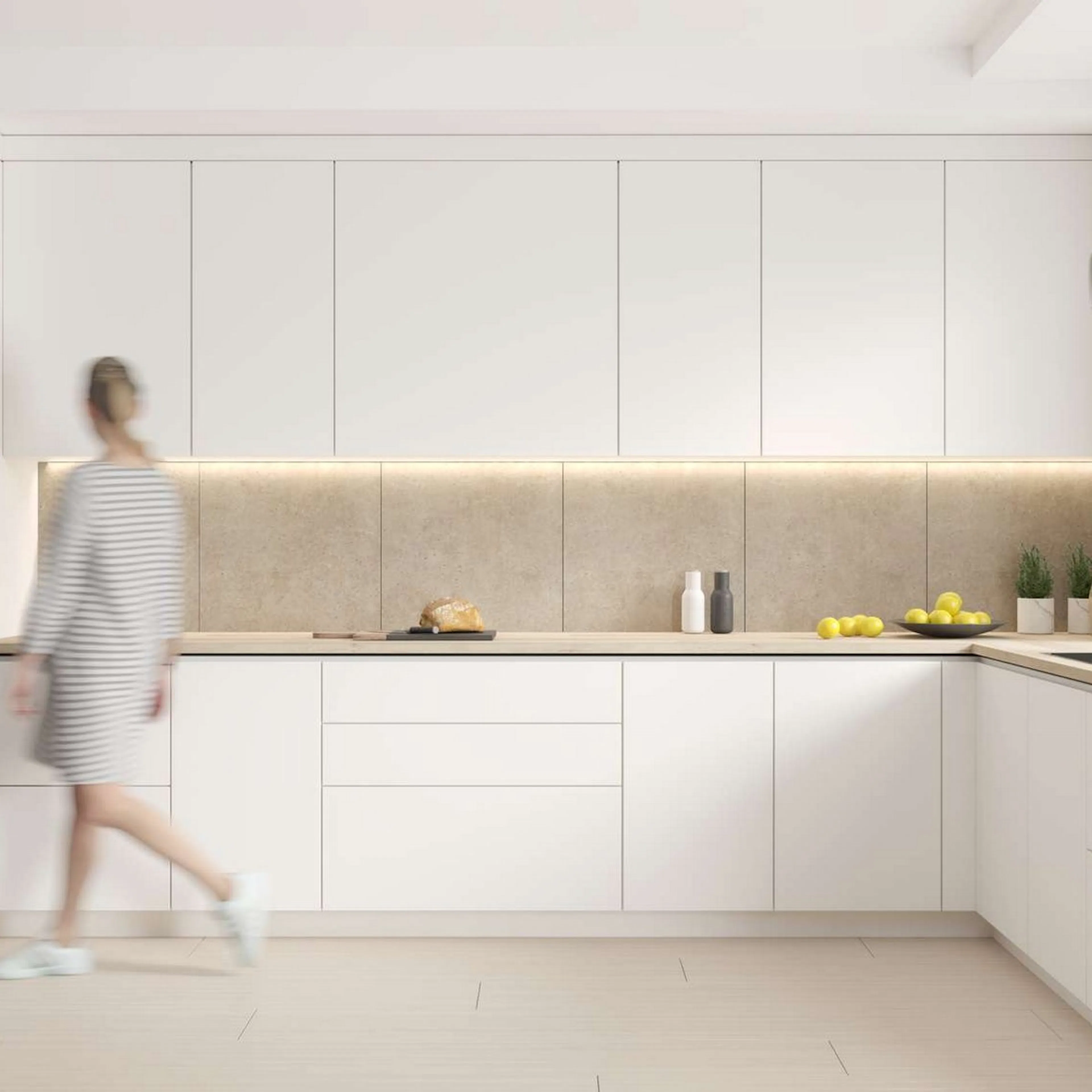 Kitchen Board Fibo 2490-KM10 Rough Cement