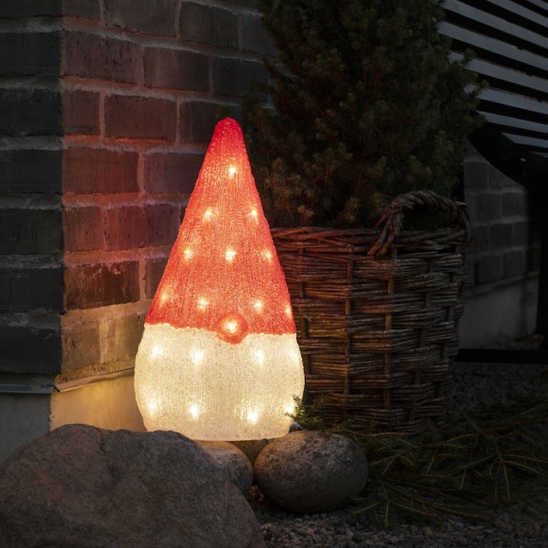 Dekorasjonsfigur Gnosjö Konstsmide Nisse Akryl 37cm LED