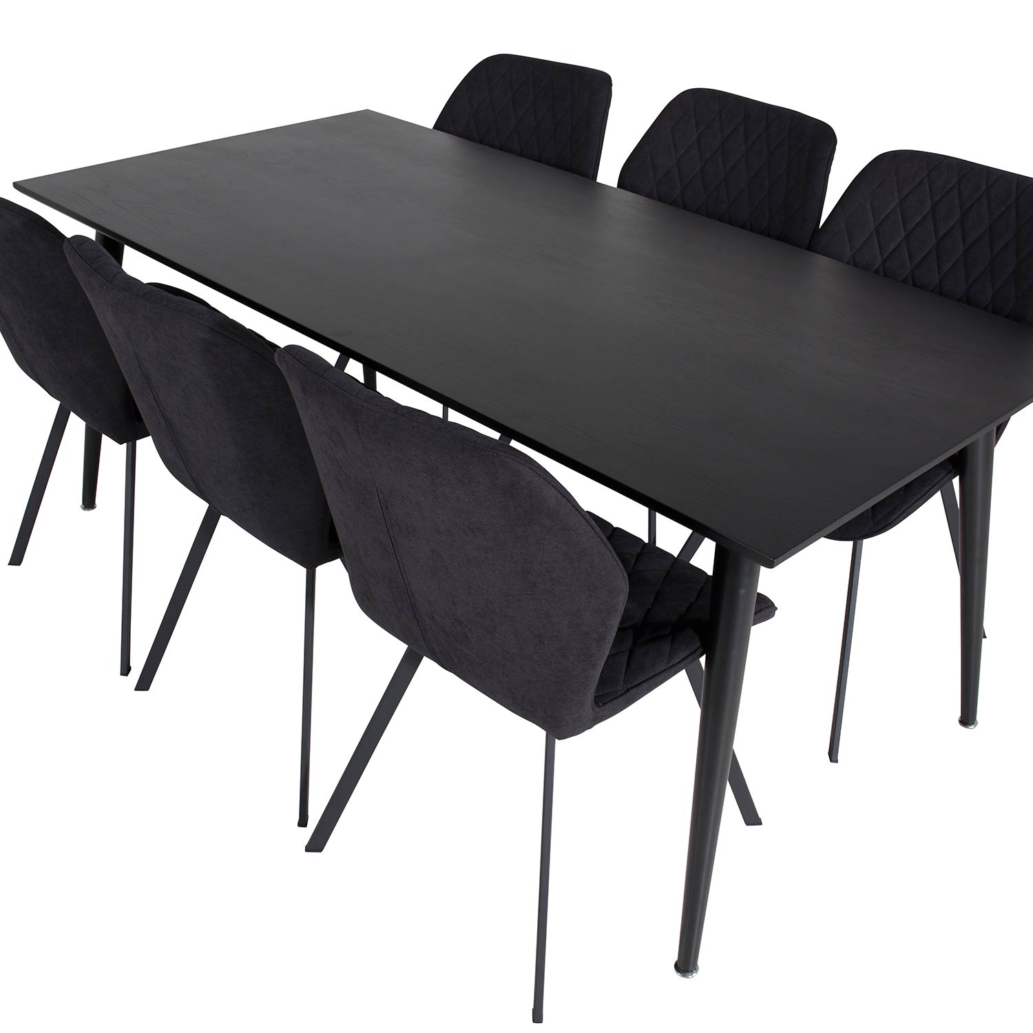 DippTable -Black Veneer+Gemma Chair-Black _6 Sort/Sort