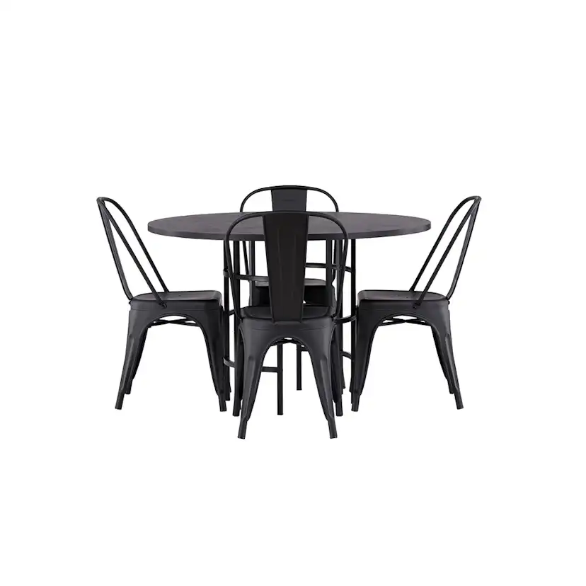 Spisegruppe Venture Home Copenhagen Ø 115 cm med 4 Tempe Stoler
