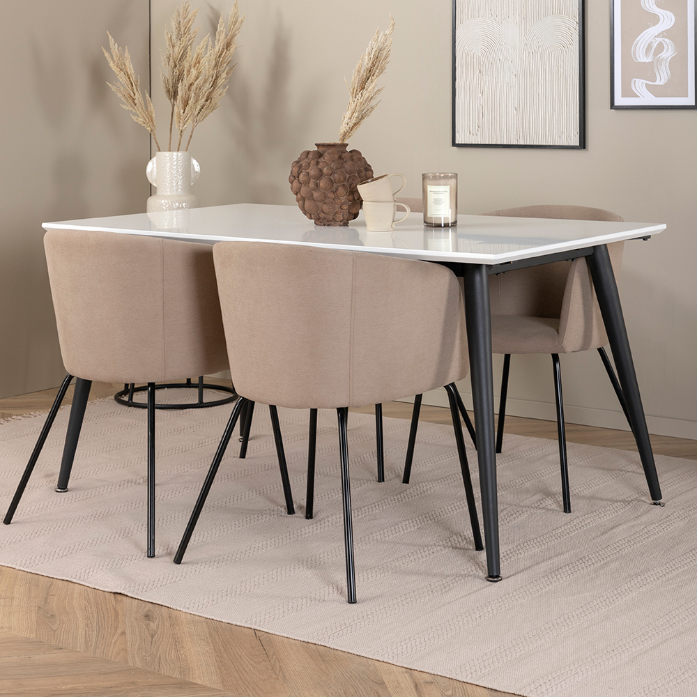 Spisegruppe Venture Home Jolie med 4 Bergen Stoler Polyesterlinen