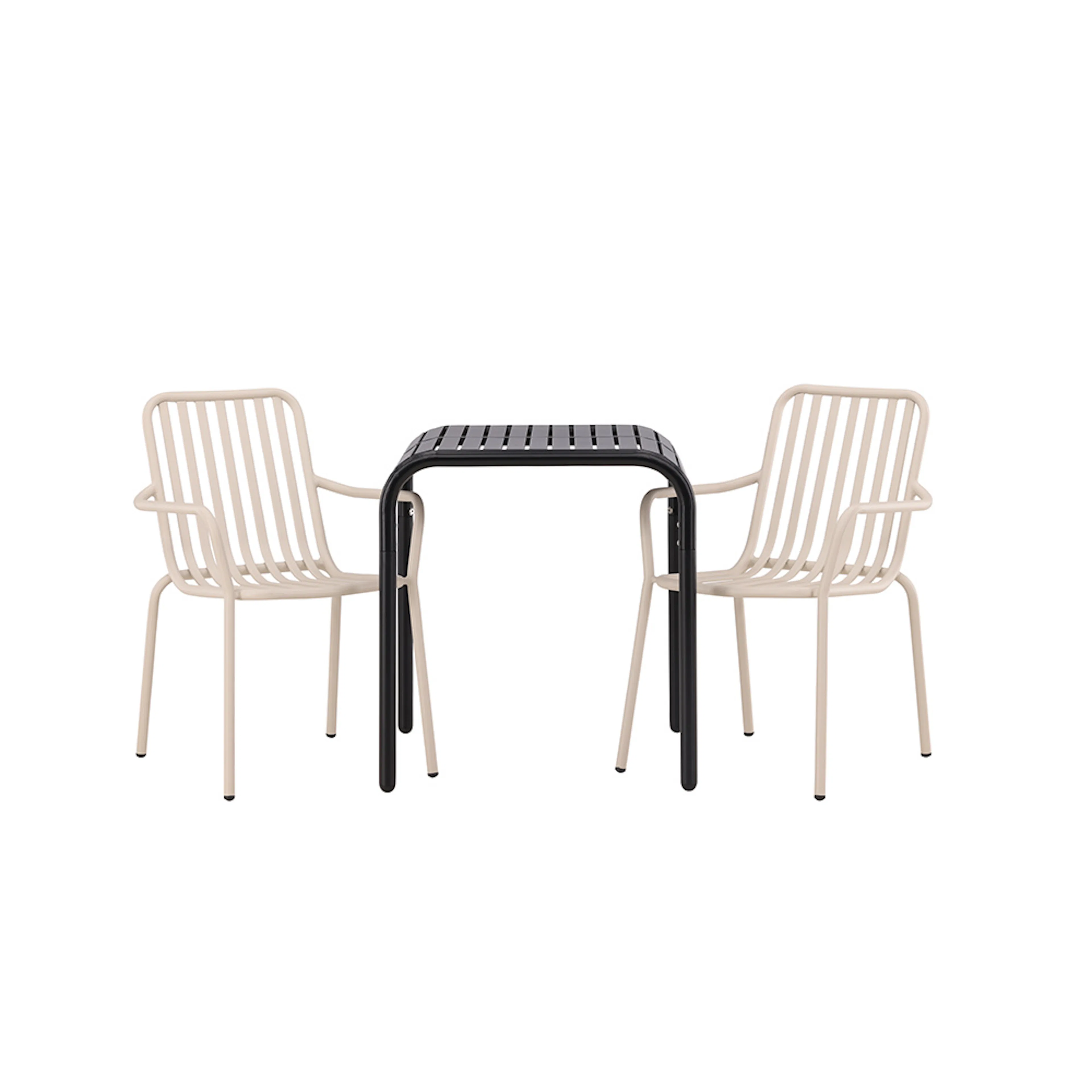 Borneo Cafetable Aluminium - Black / Kvadrat 70*70* +Peking Beige/Sort