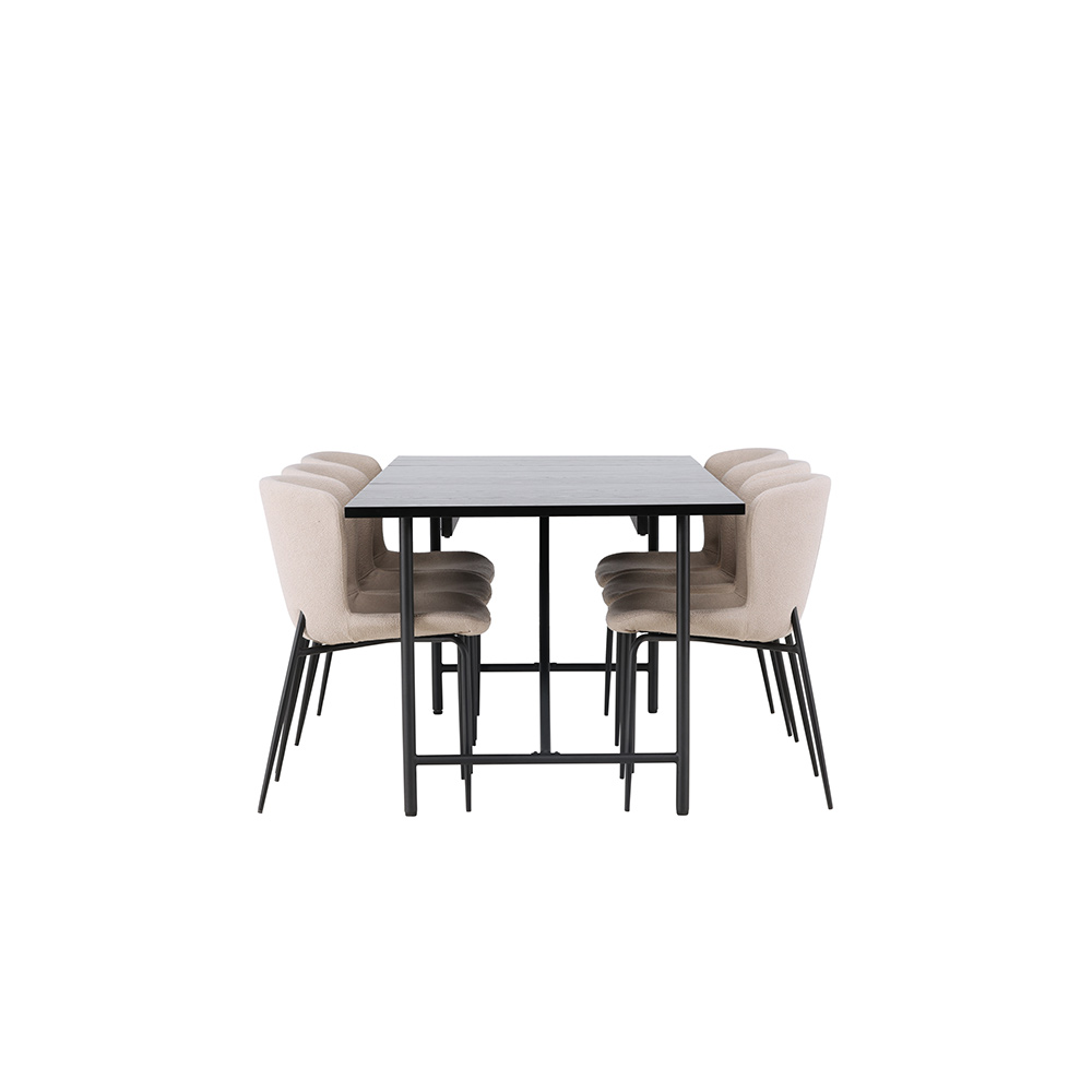 Spisegruppe Venture Home Astrid med 6 Modesto Stoler