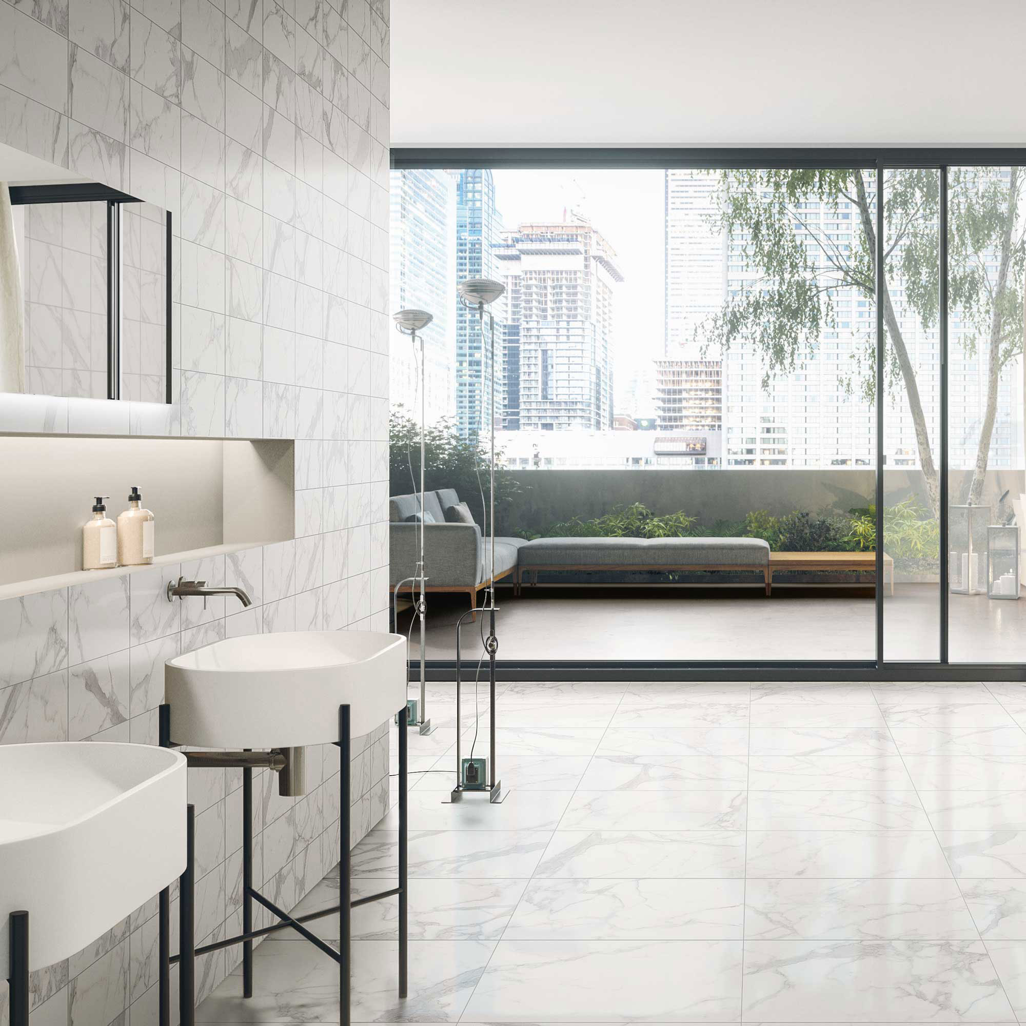 Klinker Ceramiche Keope Elements Lux Calacatta Hvit 30x60 cm