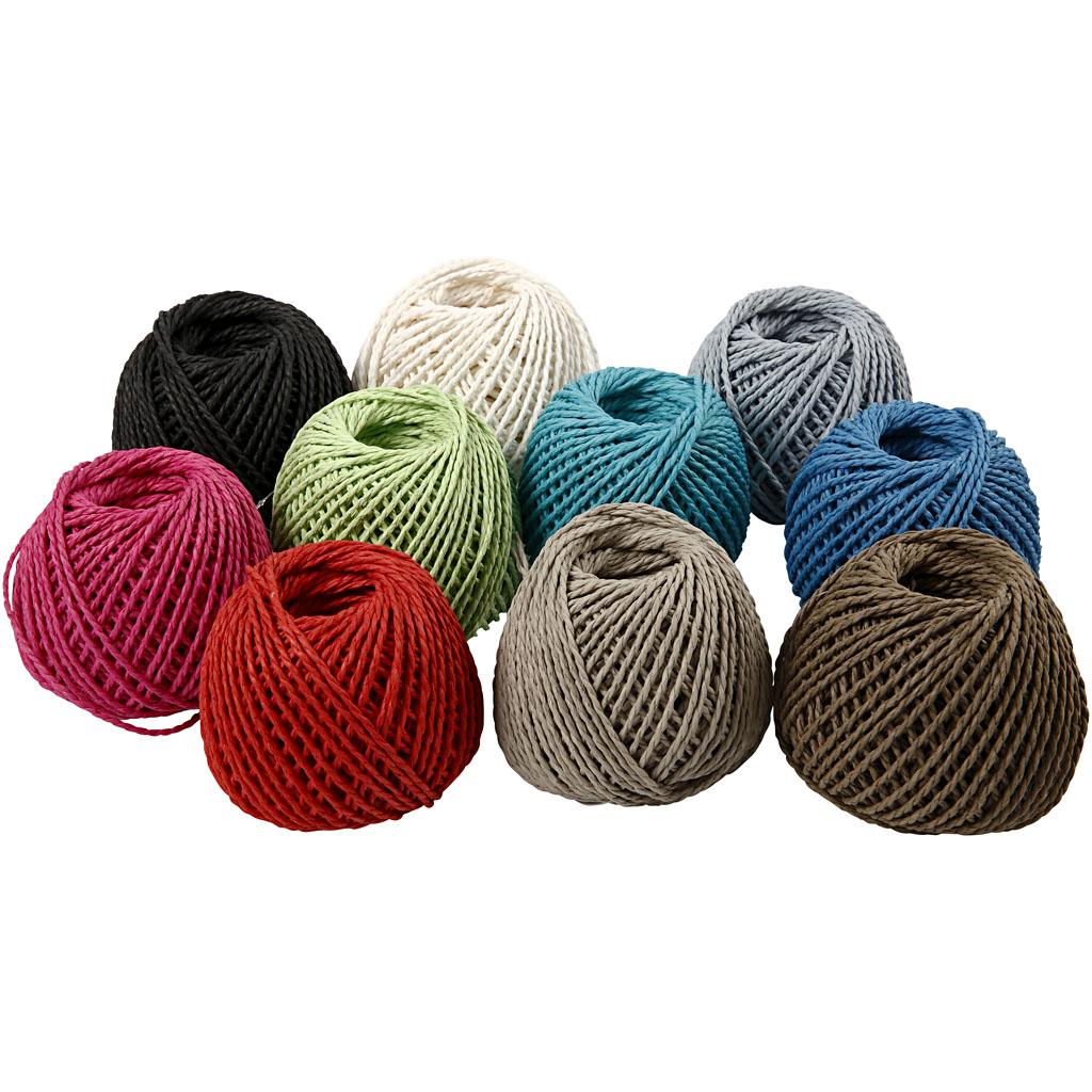 Paperyarn Creativ Company Sortiment Tykkelse 2,5-3 mm 10x40 m/1 Pk