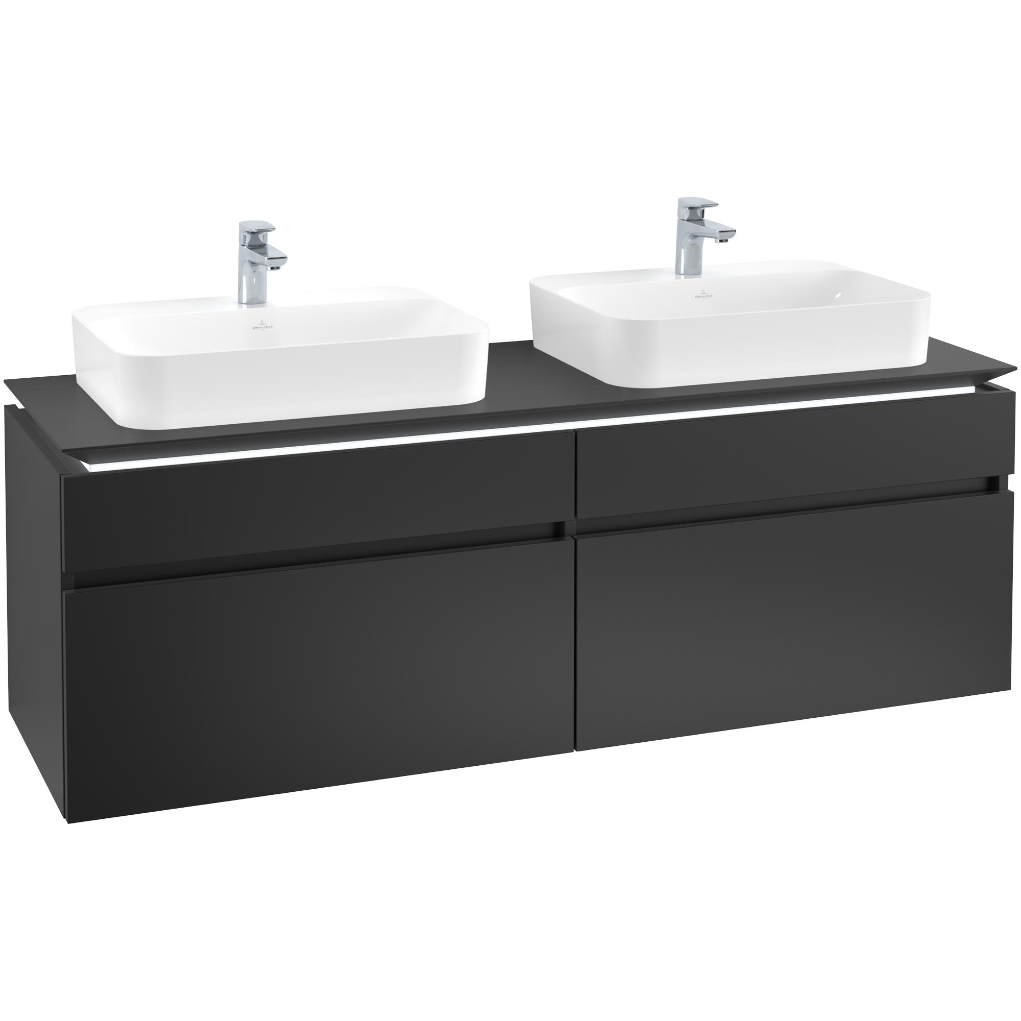 Tvättställsskåp Villeroy & Boch Legato 1600 med 4 Lådor för Två Ytmonterade Tvättställ från Finion & Memento | badrum - badrumsmobler - tvattstallsskap-och-kommod | KakelKungen