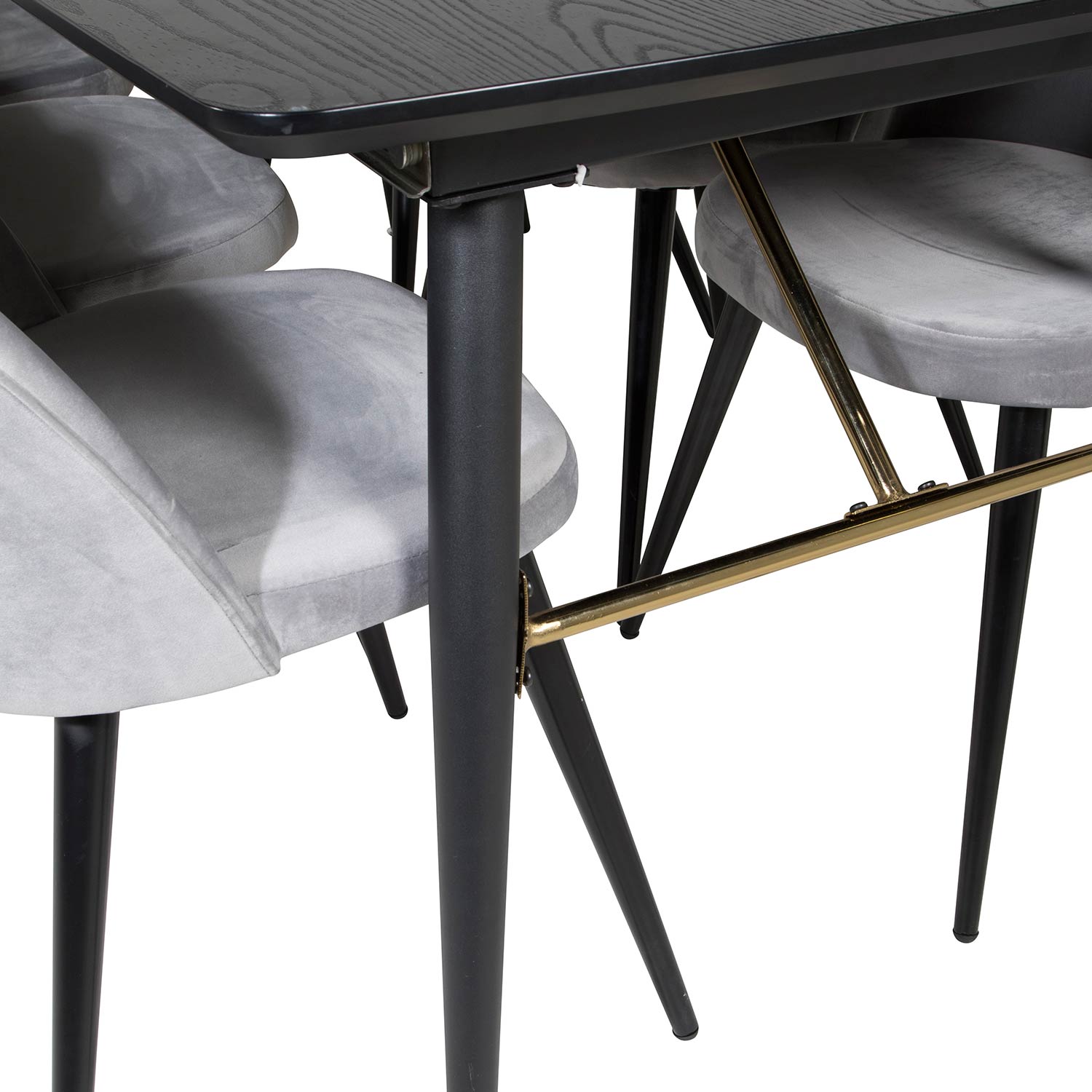 Spisegruppe Venture Home Gold med 6 Velvet Stoler