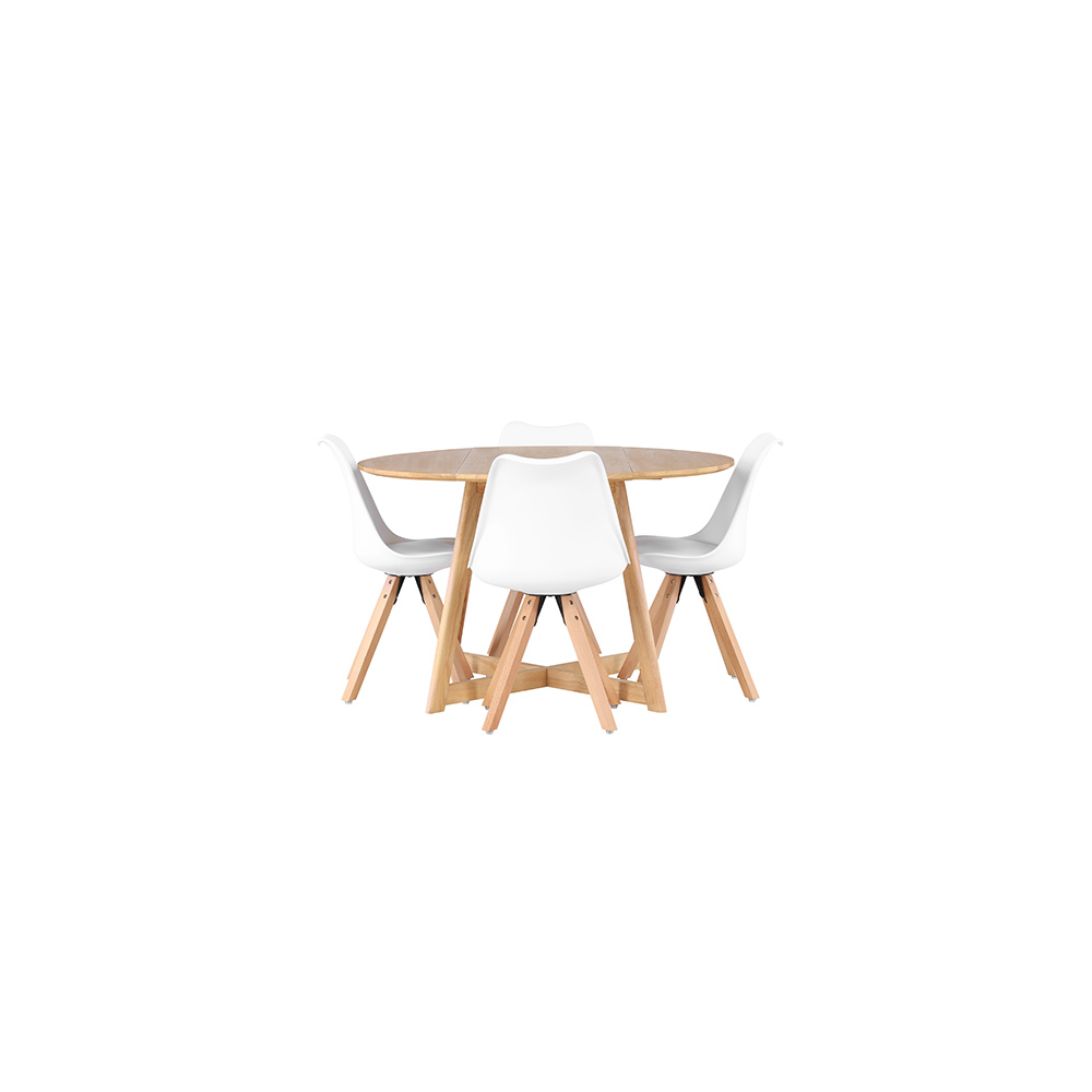 Spisegruppe Venture Home Yakidon Ø120 cm med 4 stk Zeno Stoler