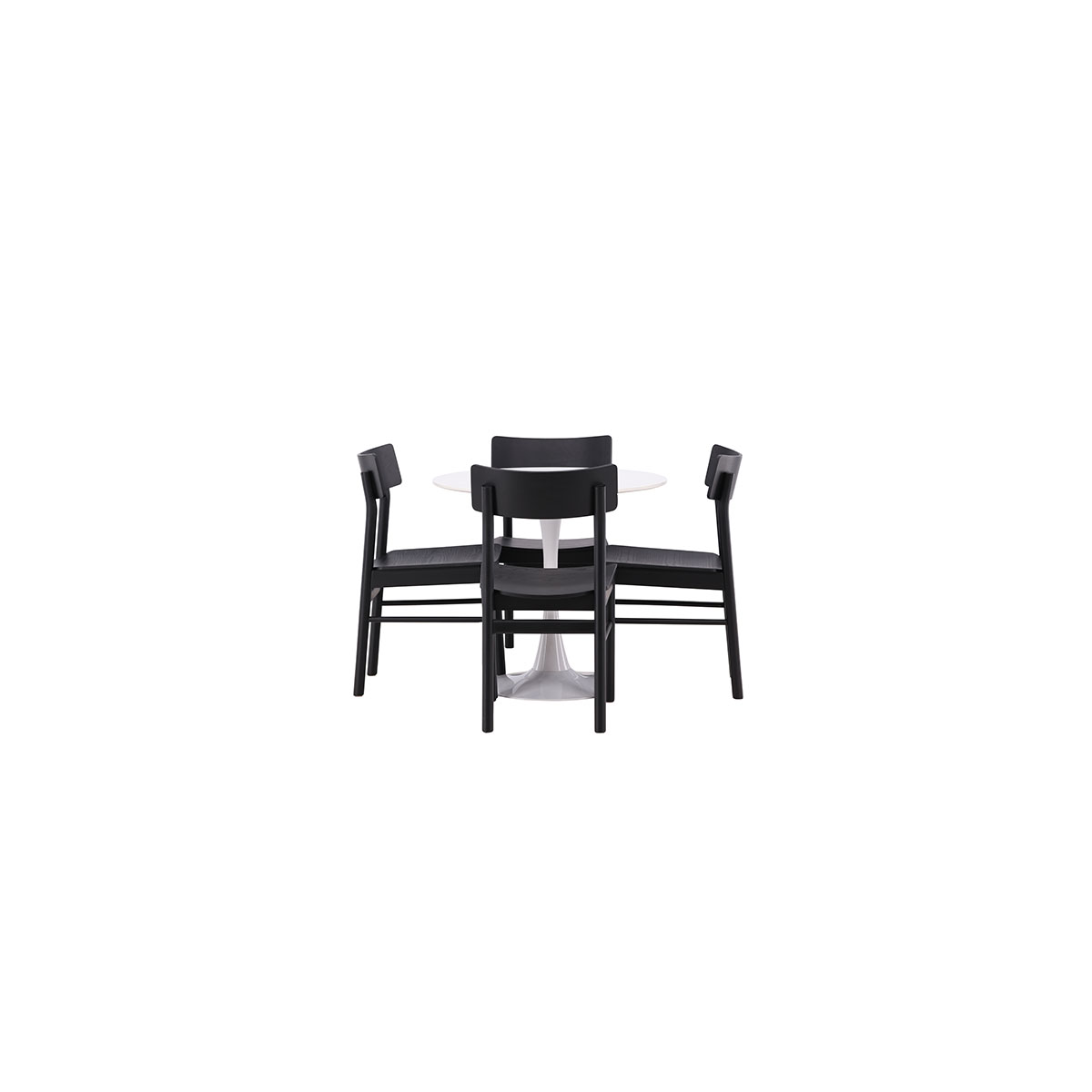 Spisegruppe Venture Home Hamden Ø80 cm med 4 Montros Stoler