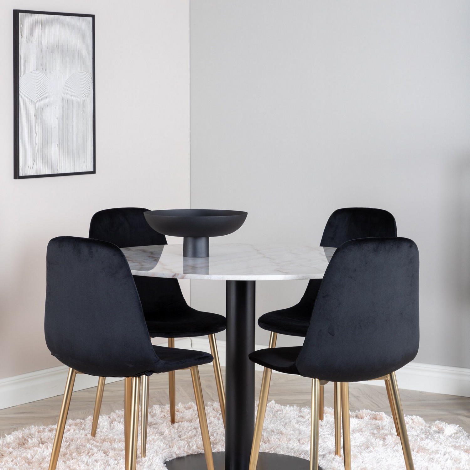 Spisegruppe Venture Home Estelle HHvitmed 4 Pobbie Stoler