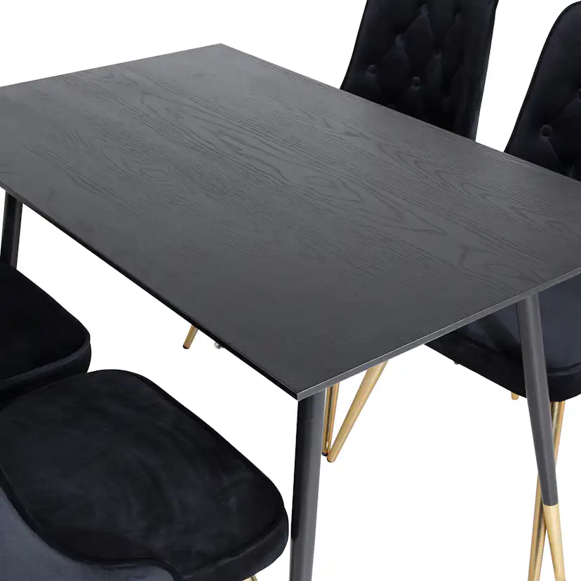 Spisegruppe Venture Home Dipp med 4 Velvet Deluxe Stoler