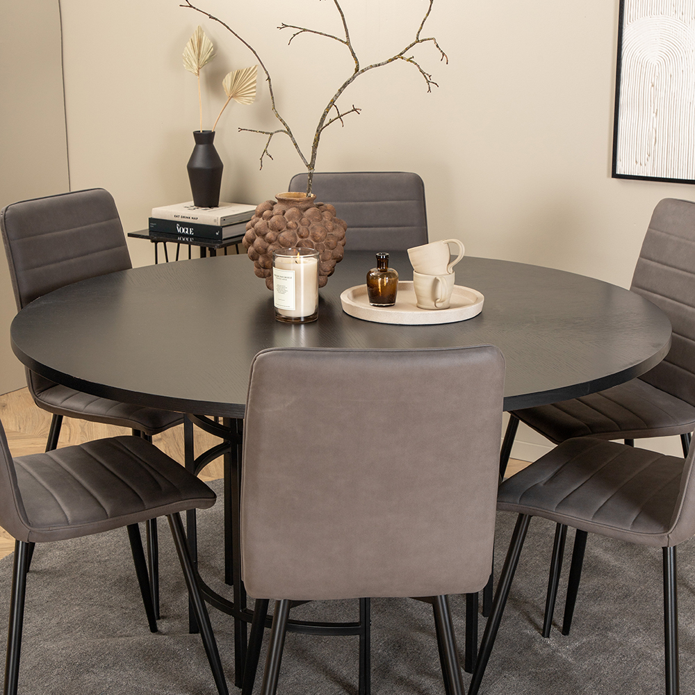 Spisegruppe furniture/fashion Copenhagen Ø140 cm med 6 Windu Stoler