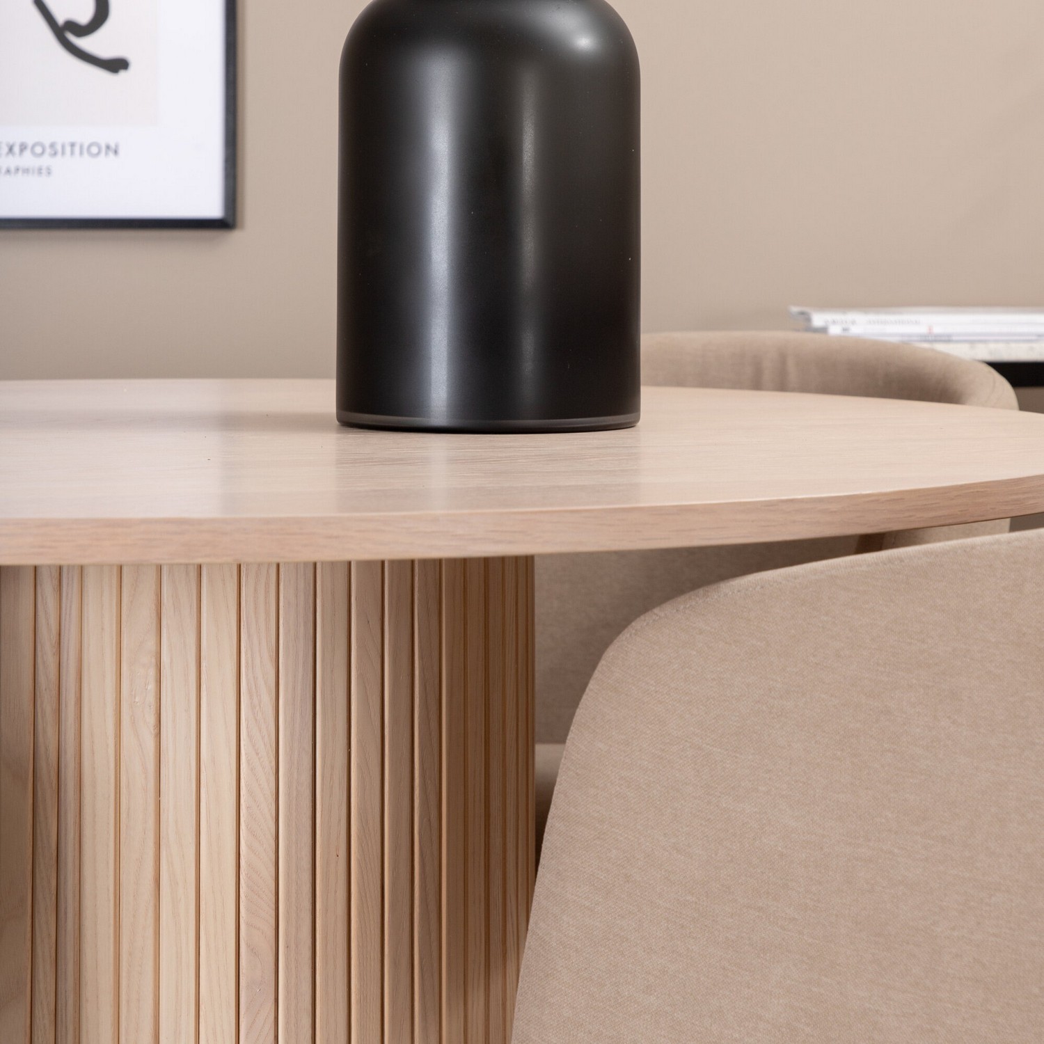 Spisegruppe Venture Home Bianca Rund med 4 Bergen Stoler Polyester