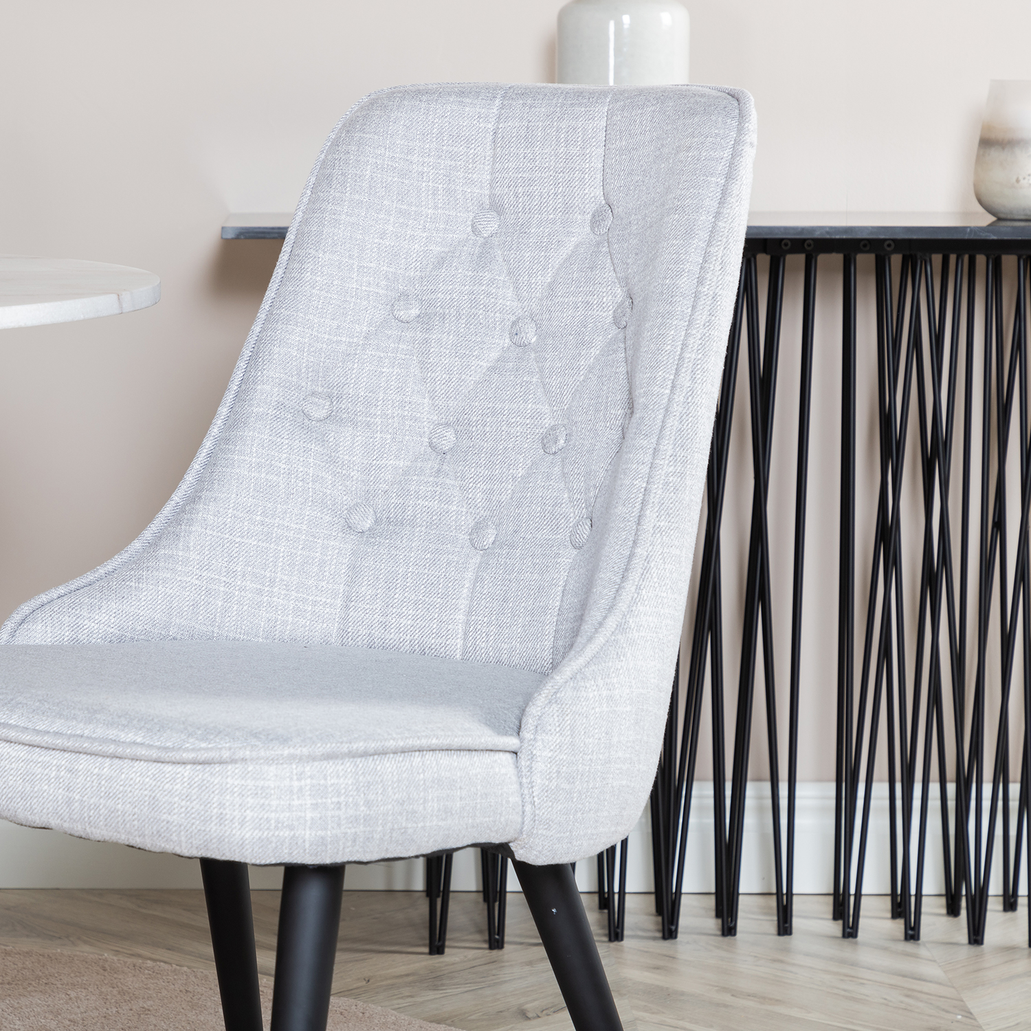 Spisegruppe Venture Home Estelle med 4 Vera Stoler Polyester