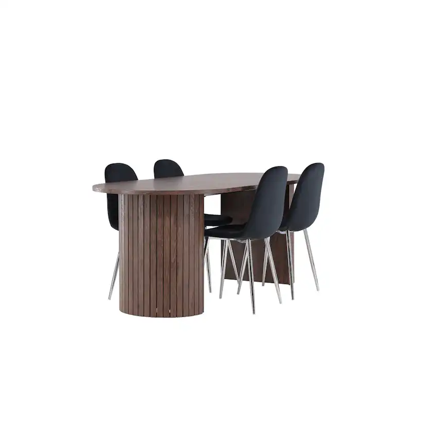 Spisegruppe Venture Home Härön 200 med 4 stk Polar Stoler Fløyel
