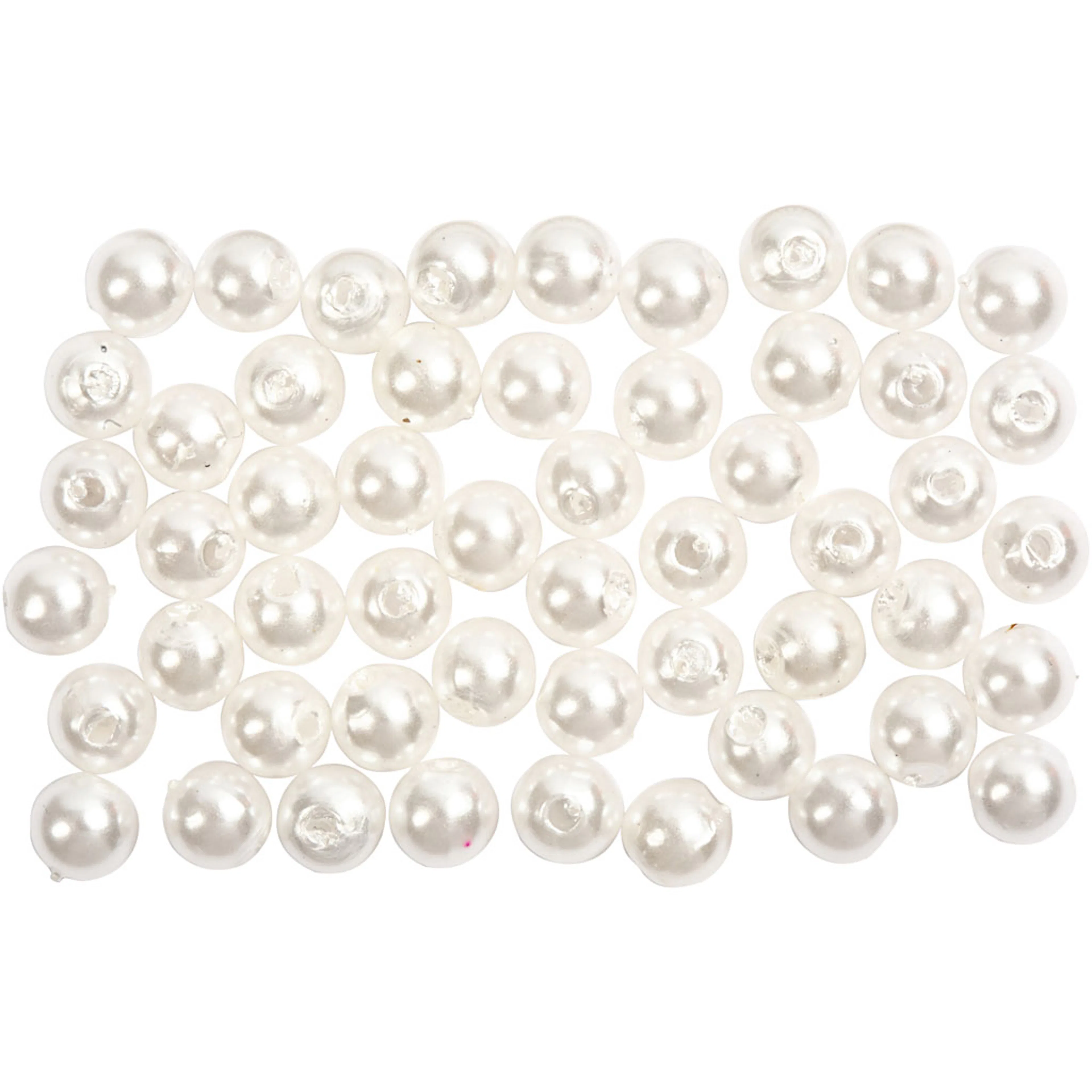 Vaxpärlor, pärlemor, Dia. 5 mm, Hålstl. 0,7 mm, 100 st./ 1 f Perlemor