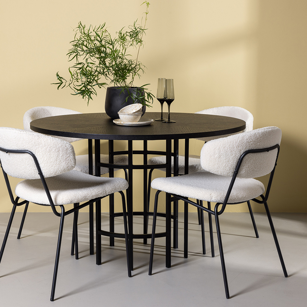 Spisegruppe Venture Home Copenhagen Ø 115 cm med 4 Chico Stoler