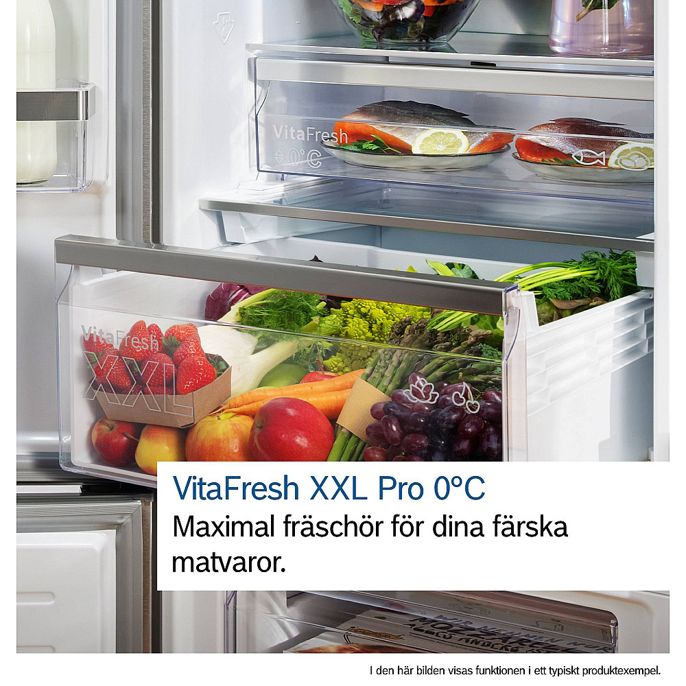 Frittstående Kjøleskap/Fryser Bosch Serie 6 KGN39AIAU Rustfri med LED-Belysning