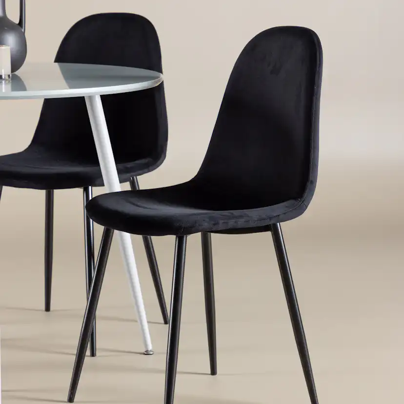 Spisegruppe Venture Home Plaza Ø100 med 4 stk Polar Stoler Fløyel